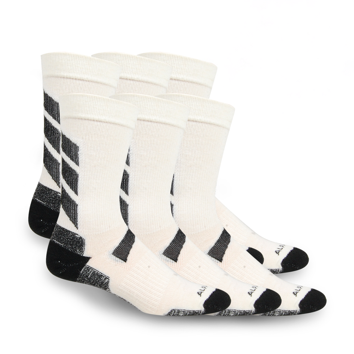 6 Pack - Alpaca Crew Length Athletic Socks