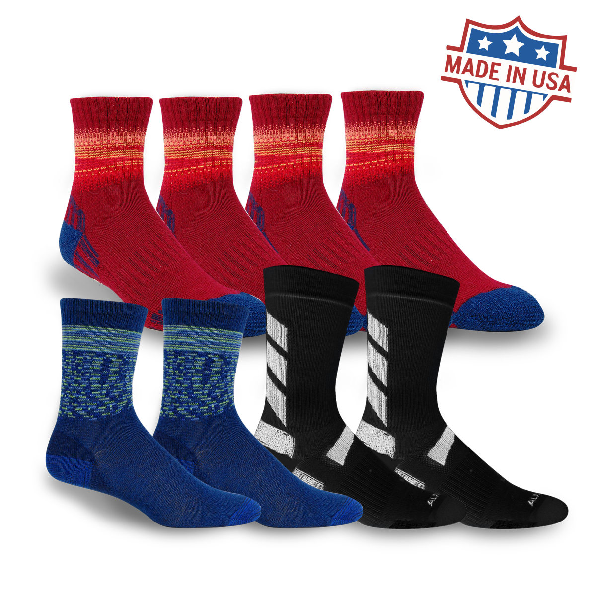 Alpaca Socks 8 Pack Starter Set - Dark Colors