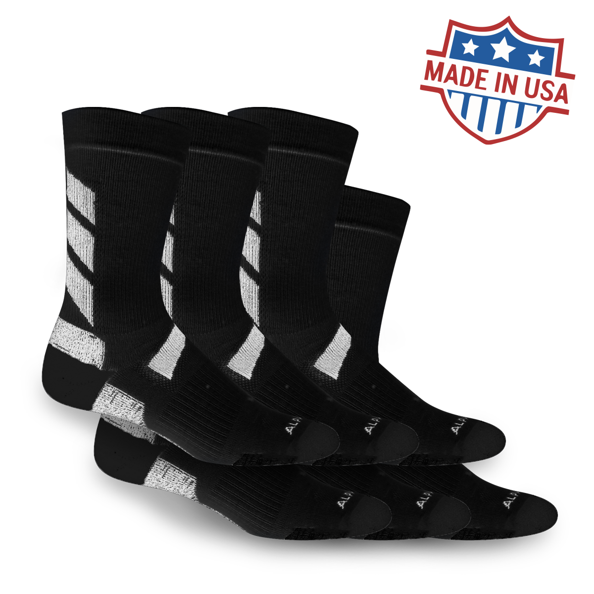 6 Pack - Alpaca Crew Length Athletic Socks