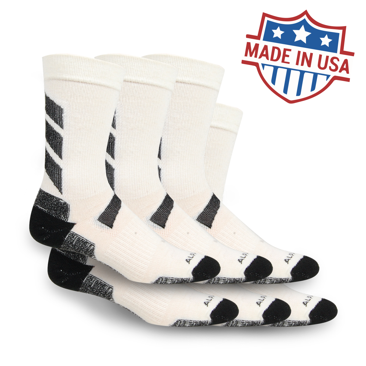 6 Pack - Alpaca Crew Length Athletic Socks