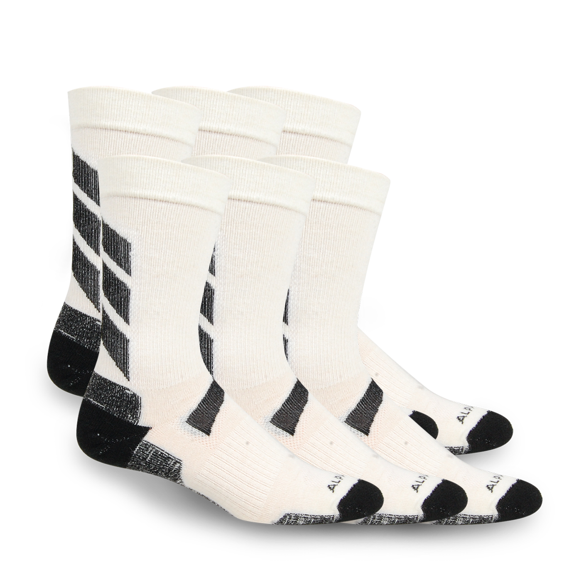 6 Pack - Alpaca Crew Length Athletic Socks