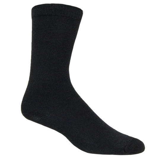 Black sock on a white background