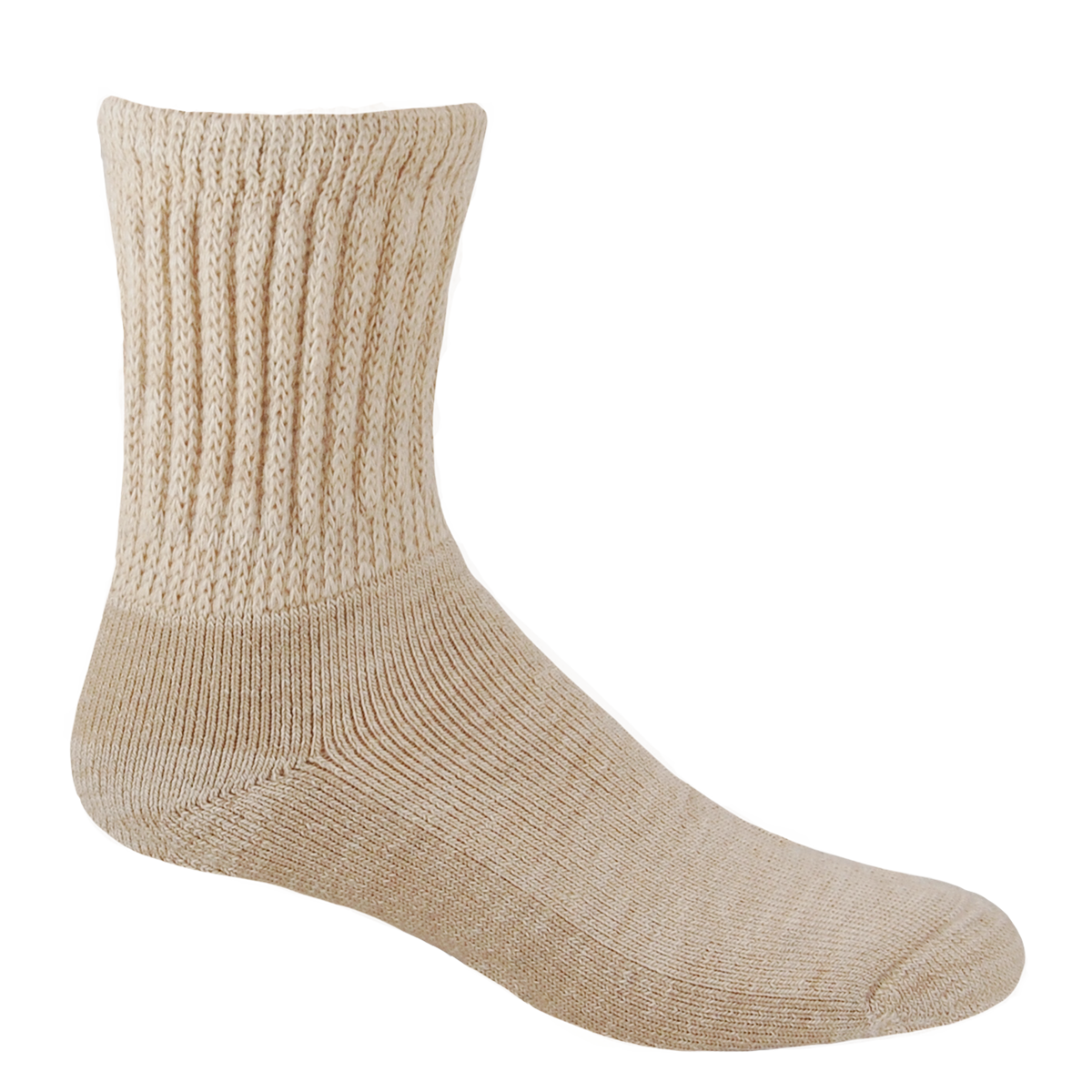 Beige sock on a white background