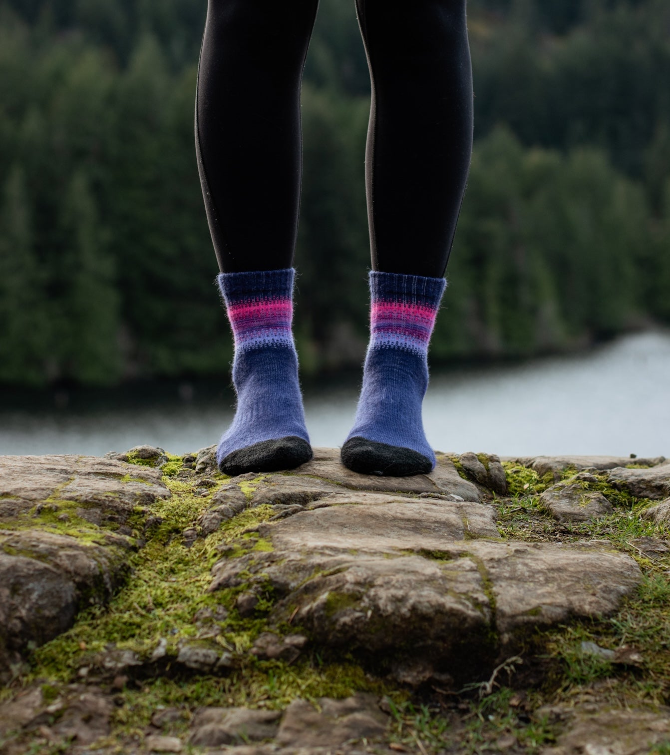 Alpaca Sock Shop purple hiking socks outdoors