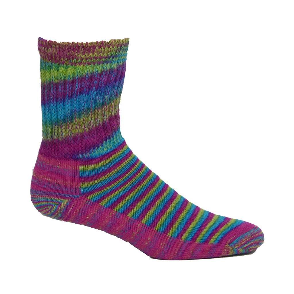 Colorful striped sock on a white background