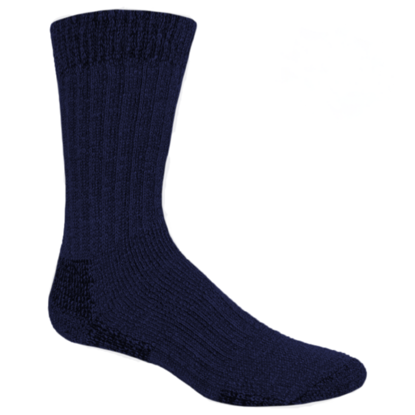 Navy blue sock on a white background