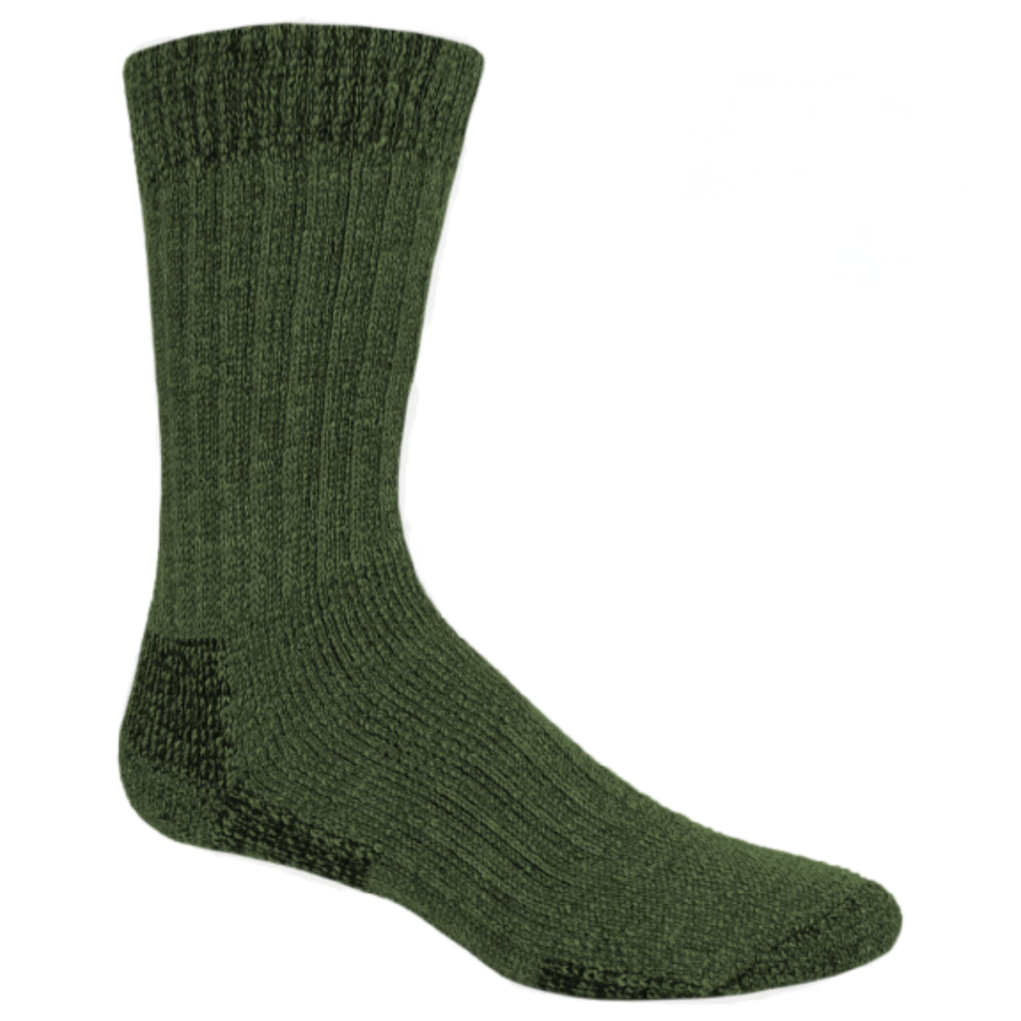 Green sock on a white background
